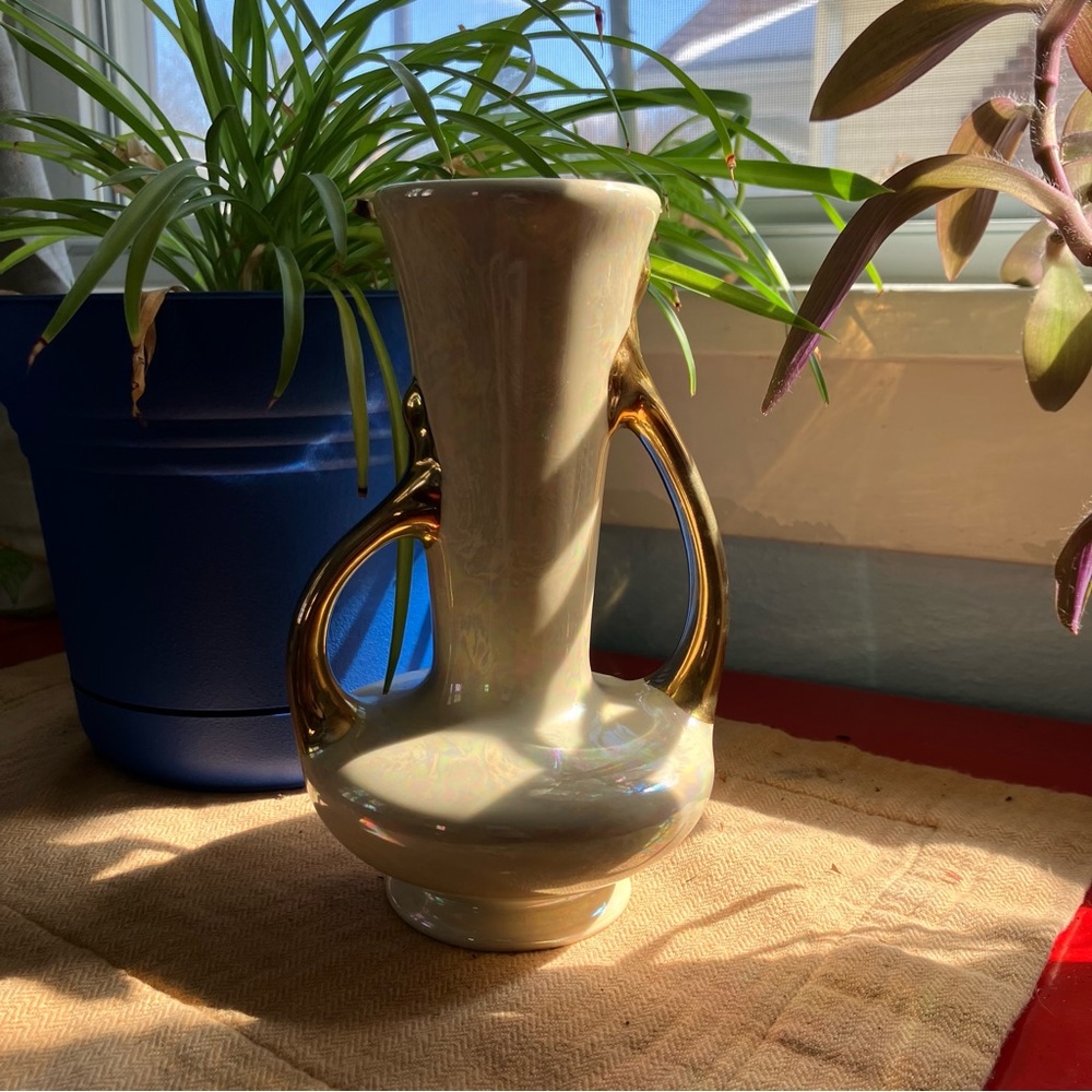 Vintage McCoy iridescent vase
